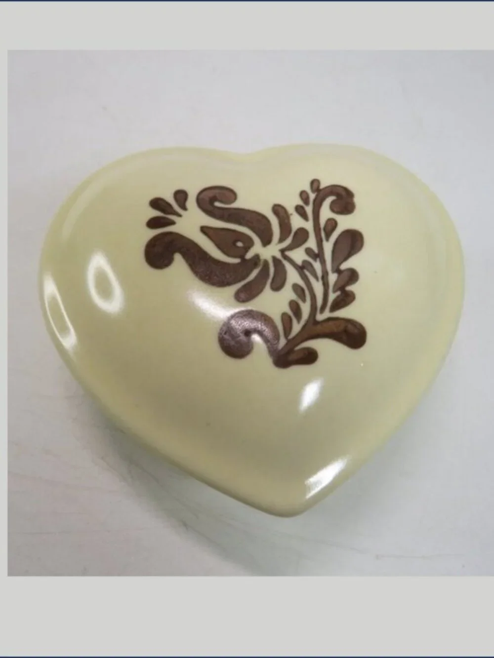 VTG Pfaltzgraff Village Heart Trinket Box Ceramic Covered Dish Rustic Farmhouse
